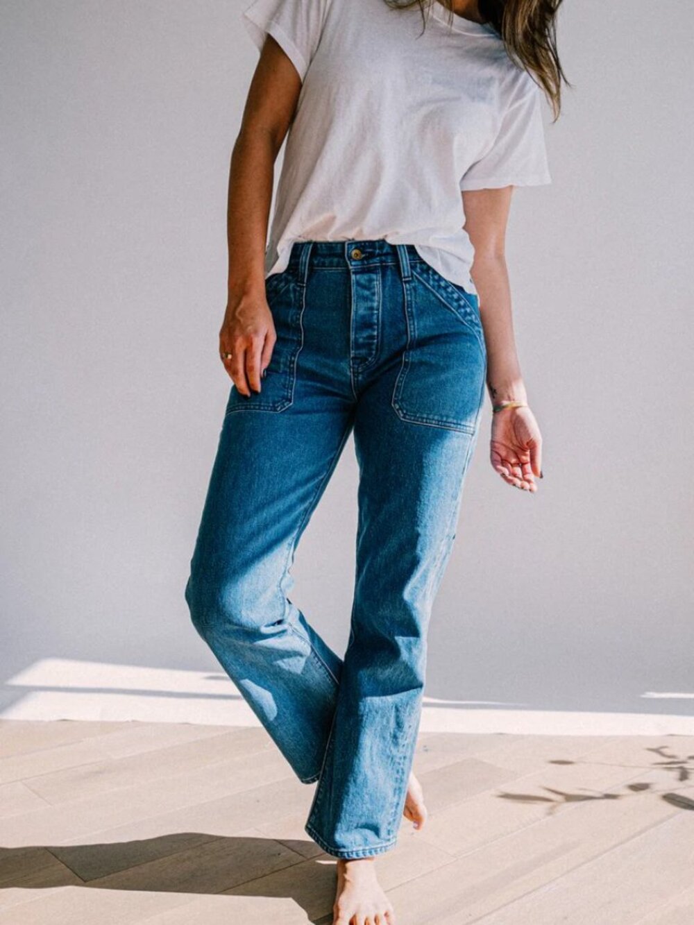Wies-Made Women's' Scout Jean | Salt Wash Denim Military Trouser Pant 30 x 30